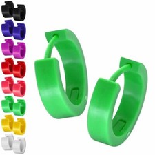 Kunststoff Creolen Ohrringe bunte Farben gelb schwarz weiß rot lila pink blau