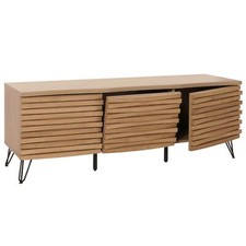 B-Ware TV-Rack MCW-M49, 3D-Design Staufächer, MDF 52x142x44cm, natur