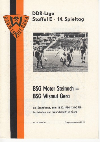 Ddr liga bsg - 80/81, wismut