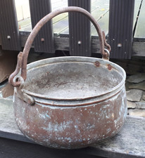 1,9 kg 25cm Alter Hexen Kupfer Kessel Topf Vintage Lagerfeuer Mittelalter Larp