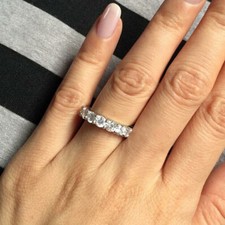 1,25 Kt Memory Ring Eternity Memoirering Weißgold Finish Damen Band gr 50-62