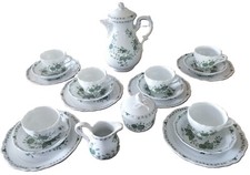 Vintage Kaffee Service SCHLOSSGARTEN Blumen Rose HUTSCHENREUTHER 6 Personen