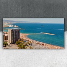 Barcelona Spanien Strand Bucht 100x50 Canvas Bild Leinwand Bilder Große