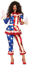 Böser amerikanischer Killer Clown Karneval Kostüm Damen Joker Harlekin M / 38-40