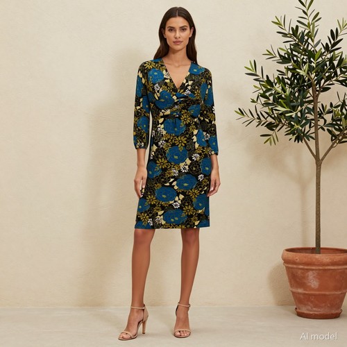 Vintage retro knielang kleid - vintage,
