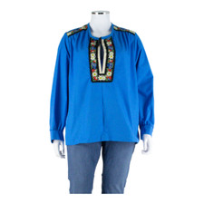 Damen oberteil blau langarm - blau,