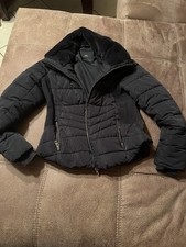 Damen Winterjacke von Zara Outdoor Gr. L Schwarz Tailliert Fake-fur-Kragen Warm