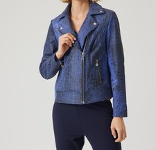 Lederjacke blau 48 Damen Jacke