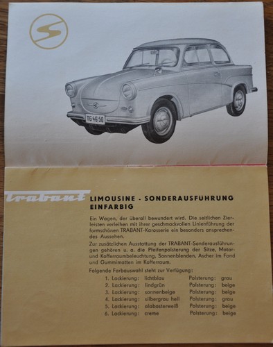 Prospekt trabant 1960 - prospekt,