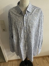Hemd Freizeithemd HAUPT blau m. Streublümchen Modern Fit Gr. XXXL,47/48 NEU