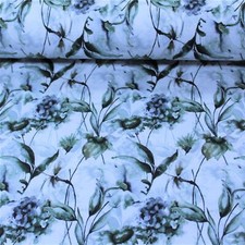 Jersey grüne blumen auf weiss - grüne,