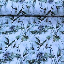 Jersey grüne Blumen auf weiss