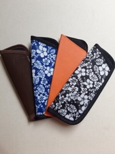 Brillenhülle/Etui/Kunstleder/Stoff/Blumen/Velour/Brillentasche/uni/gemustert