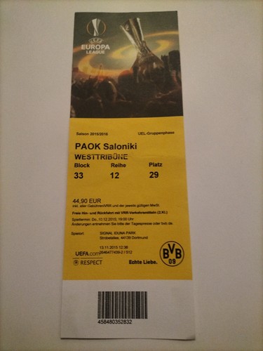 Sammler ticket 16 - ec, 15/16