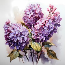 Wandbild Blumen Flieder Deko