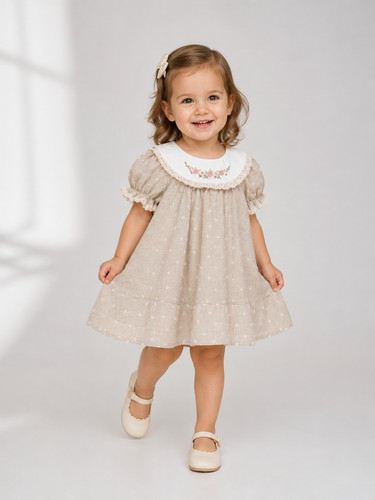 Baby mädchen kleid beige - kleid,