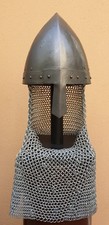 Normannen Wikinger Helm Ritterhelm Mittelalter Larp Kettenbrünne 