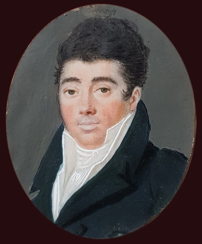Antique portrait miniatur - portrait, um