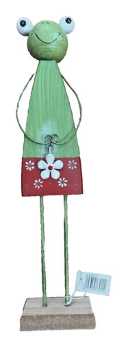 Frosch mit blume - figur, garten
