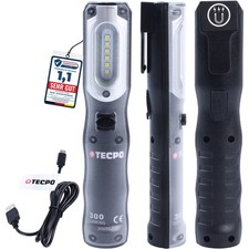 TECPO WERKSTATTLAMPE AKKU LED HANDLAMPE 300 LUMEN 6500K STABLAMPE + USB KABEL
