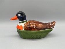 vintage Deckeldose Ente Schramberg Majolika handbemalt Schwarzwald