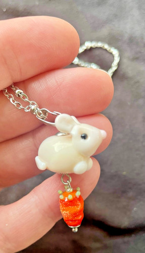 Hase karotte edelstahlkette - hase,