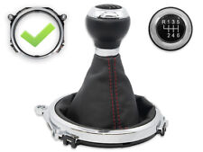 SCHALTKNAUF SCHALTMANSCHETTE FUR AUDI TT 8J SCHALTSACK LEDER NAHT ROT + RAHMEN 