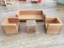 Nostalgie-Wohnzimmer-Leiterwagen-Puppenstube-Puppenhaus-ca 1:12