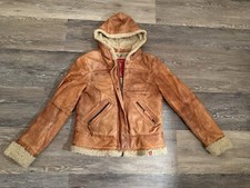 Esprit LederJacke Teddyfutter Kapuze Gepflegt