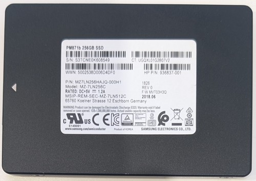 Samsung pm871b 256gb ssd - samsung, 2,5"