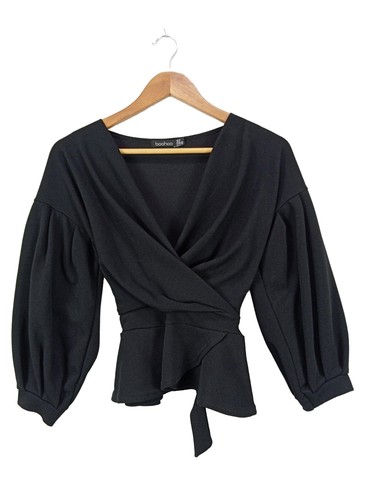 Boohoo wickel bluse - wickel-bluse, damen