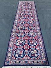 Wunderschöne Orient Galerie handgeknüpft Perser Teppich Varamin Läufer 305x75 cm