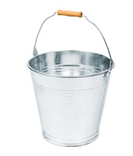 Zinkeimer mit Holzgriff