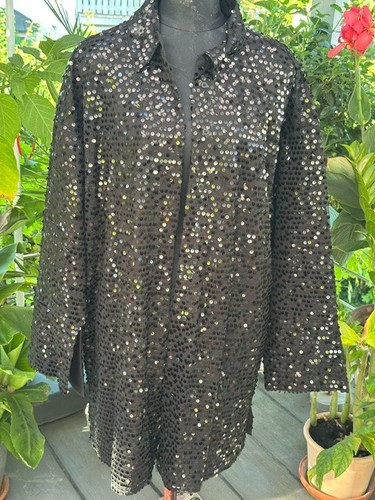 Schwarze pailettenbluse - pailettenbluse, gr