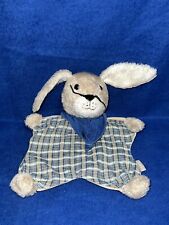 Schmusetuch Sterntaler groß Hase beige / blau - kariert + Cord