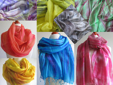 Seidenschal Seidentuch 100% Seide bunt handmade handgemacht biologisch abbaubar