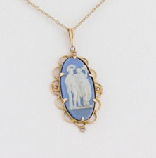 10k Gelbgold blaue Kamee