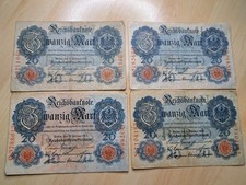 Banknotes 20 Mark 1914 German