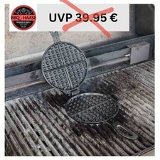 NEU Belgische Waffeleisen Gusseisen Waffeln Doppelform BBQ-Haase Rund Grill Herd