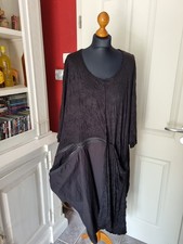 Barbara Speer witzige  gecrashte Tunika/Kleid im Materialmix in schwarz NEU!!!