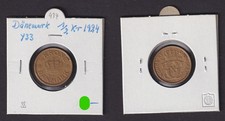 1/2 Krone Messing Münze Dänemark 1925 ss+ (172258)