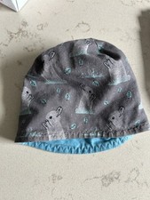 Mütze Handmade Wendemütze 36cm Hasen Grau