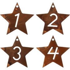 Adventskranz Zahlen 1-4 Edelrost4er Set Stern Kerzendeko Adventshänger Weihna...