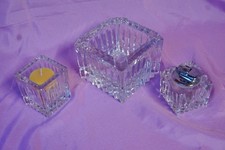 Tischfeuerzeug Set 70erJahre schweres Glas Feuerzeug Aschenbecher Teelichthalter