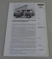 Prospekt / Broschüre VW T2 Wohnmobil Westfalia Helsinki & Berlin Stand 01/1979 