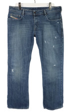 Diesel Zatiny Stretch 008B4 Herrenjeans W36/L32 Gerade Distressed Knopf Fly
