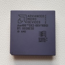 AMD Am486DX2-66V16BGI verbesserte 486 DX2 CPU sehr selten schwarze Laser Gravur