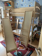 Paidi Fleximo Hochbett Etagenbett 90x200 mit Rutschenturm und kurzer Rutsche