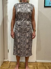 Kleid Stretchkleid Grösse 44/46 (evtl 48) braun-weiss