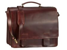 Greenburry Arbeitstasche Leder braun 2 Fächer XL Lehrertasche +Schlüsselanhänger